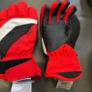 Obermeyer Red and Black Winter Gloves